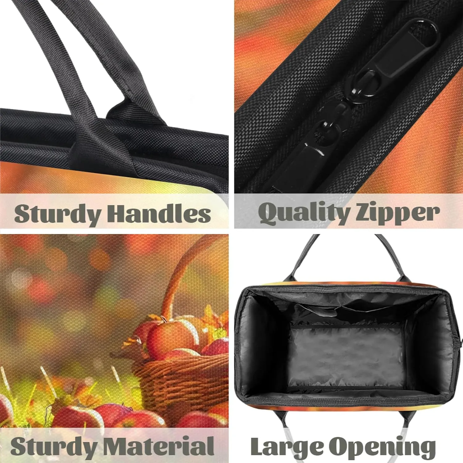 Apple Meadow Fall Travel Duffel Bag Gym Tote Bag for Women Men Waterproof Weekend Overnight Bag Carry On Tote Luggage with Pocket Personal Item Bags Sports Bag fit Travel Sports Gym Yoga