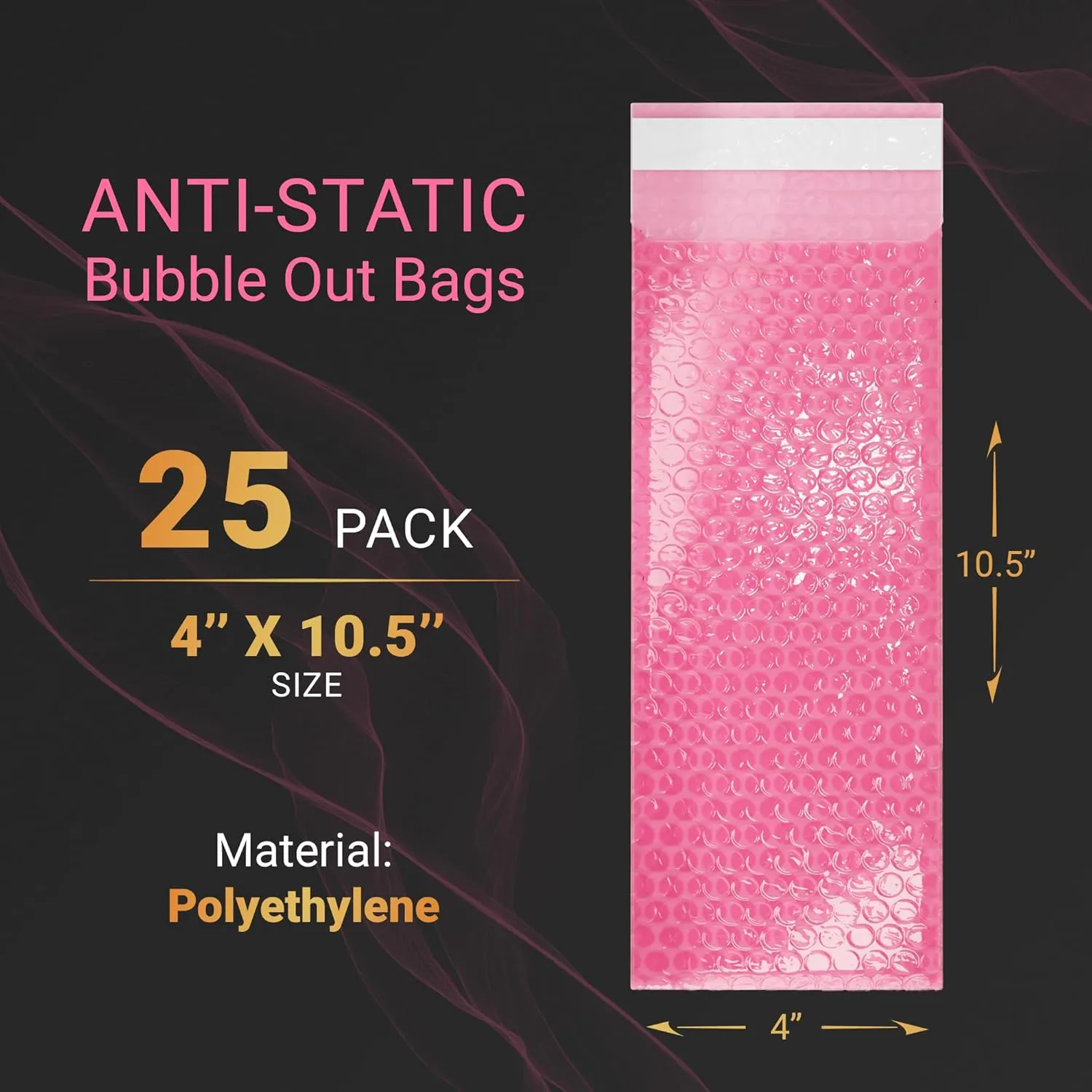 APQ Pack of 25 Anti-Static Bubble Out Bags 4x10.5. Resealable Static Shielding Bag 4 x 10.5. Bubble Cushioning Pouch Bag for Packaging, Storing Sensitive Electronic Components.