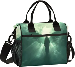 Archangel Wings Clouds Lunch Box Lunch Bag for Women Men Reusable Insulated Tote Shoulder Bag for Outdoor Picnic Camping