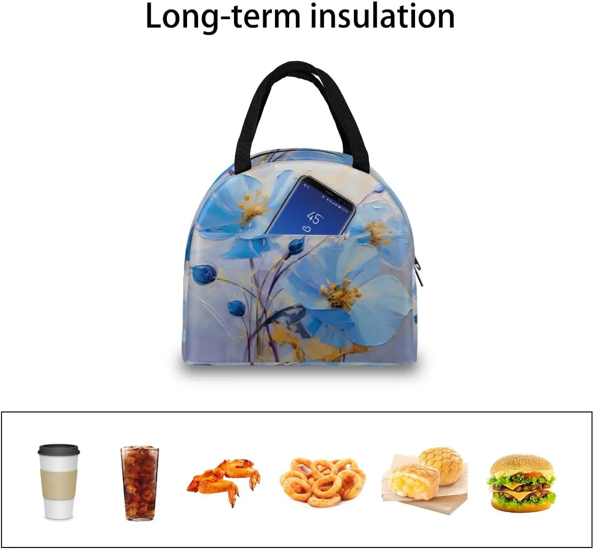 Art Romance Theme Lunch Tote Bag Reusable Insulated Bags Waterproof Adult Portable Meal Cooler Pack for Women Men Picnic Office Work Travel