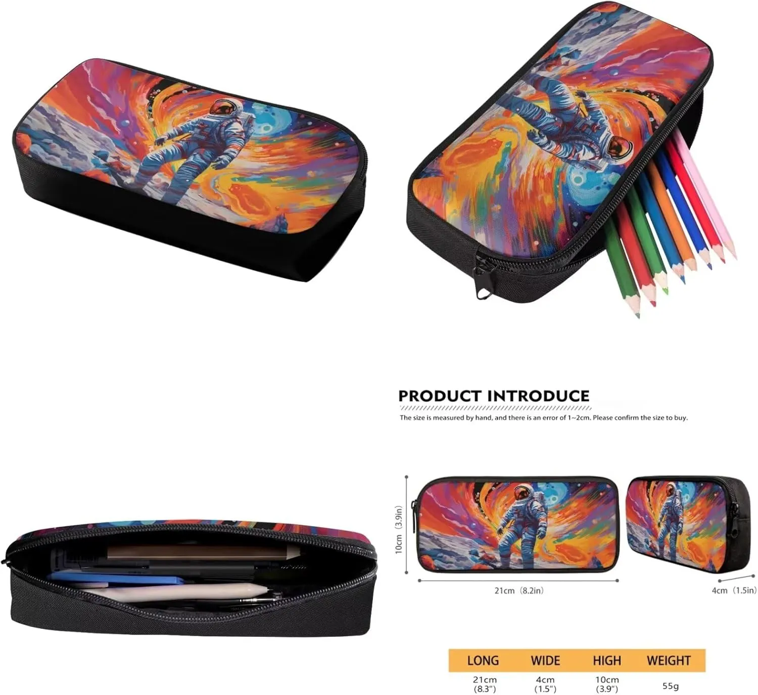 Astronaut Galaxy Teen Backpack and Lunch Box Set of 4 Lightweight School Bookpack for 5th 6th Grade Big Capacity Backpack for Boys with Pencil Bags for Boy Schoolbags