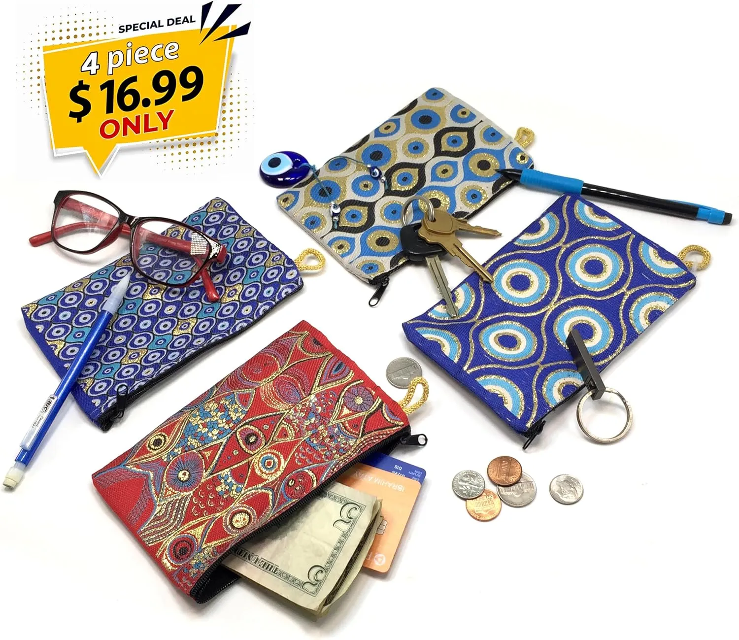 Authentic Patterned Versatile Purse, Woven Zipper Pouch, Keyring Pouch, Coin Wallet, Hip Purse, Women Makeup Wallet, Türkish Woven Purse