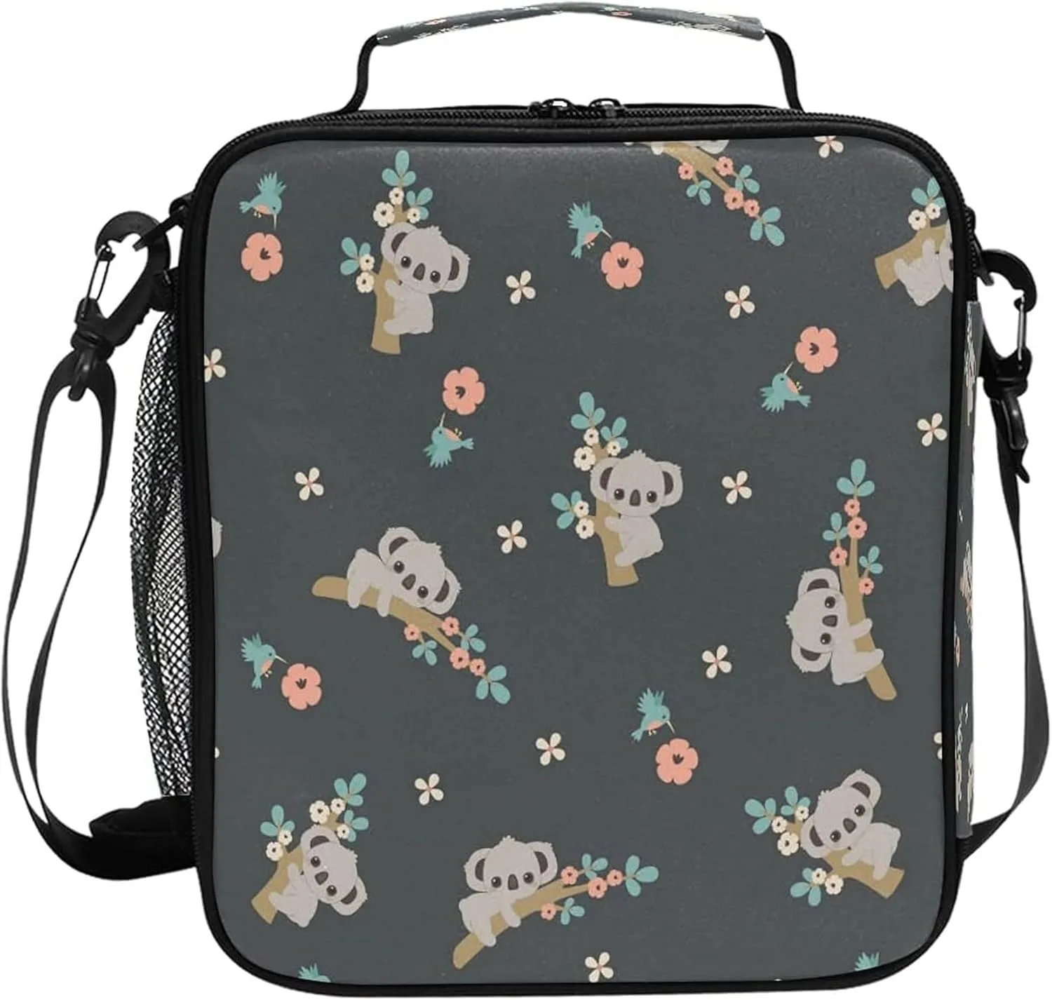 AUUXVA Koala Flowers Cute Kids Lunch Bags for Girls Boys Insulated Lunch Box Thermal Lunchbox Tote Bag with Adjustable Strap Leakproof Durable Lunch Cooler for Children Women School Work