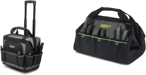 AWP Rolling 14 Inch Tool Bag with Telescoping Rubber Handle and AWP 15 Inch Tool Bag with Apex Handle Design