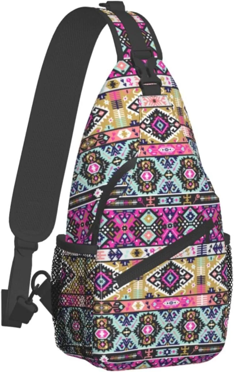 Aztec Sling Backpack Chest Bag Crossbody Shoulder Bag Gym Cycling Travel Hiking Daypack For Men Women
