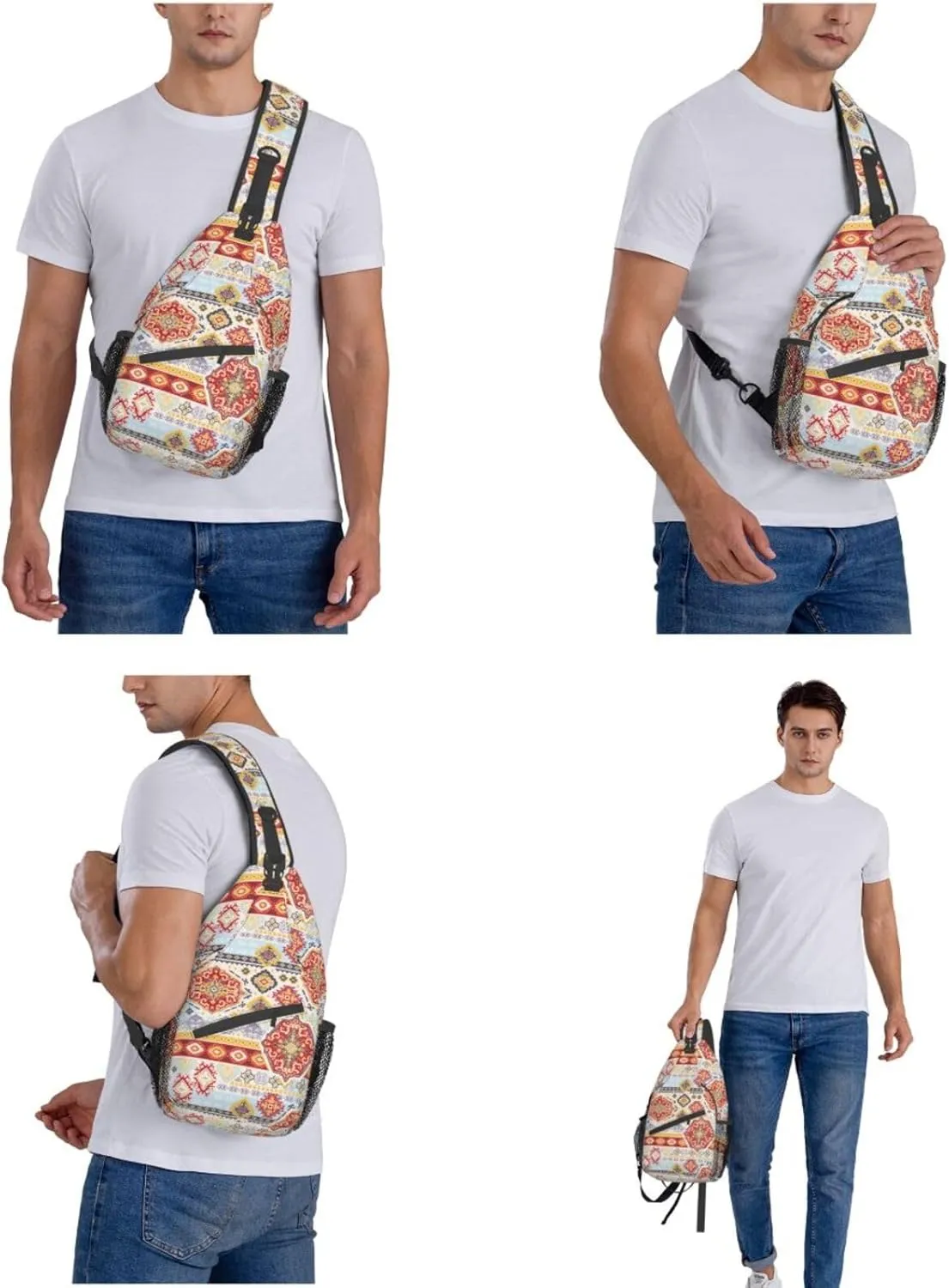 Aztec Sling Backpack Chest Bag Crossbody Shoulder Bag Gym Cycling Travel Hiking Daypack For Men Women