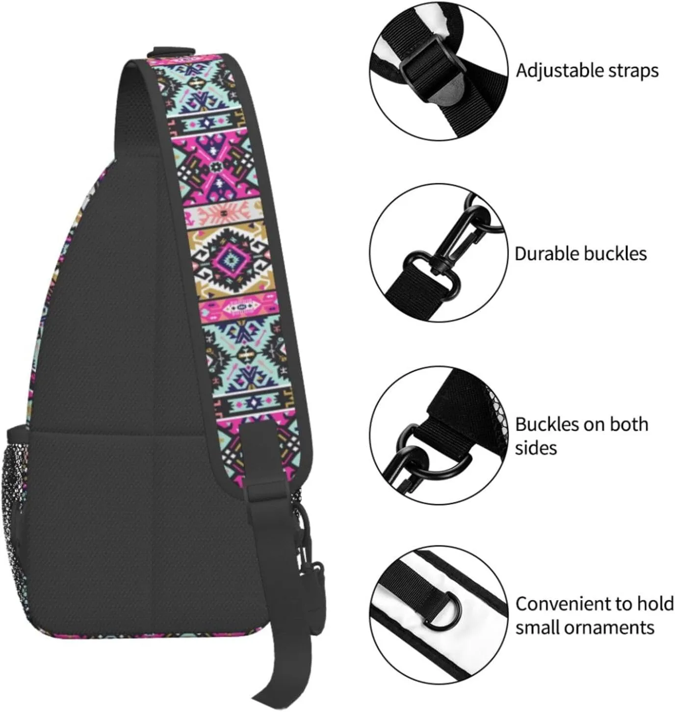 Aztec Sling Backpack Chest Bag Crossbody Shoulder Bag Gym Cycling Travel Hiking Daypack For Men Women