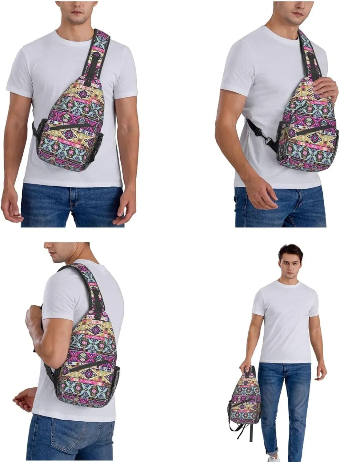 Aztec Sling Backpack Chest Bag Crossbody Shoulder Bag Gym Cycling Travel Hiking Daypack For Men Women