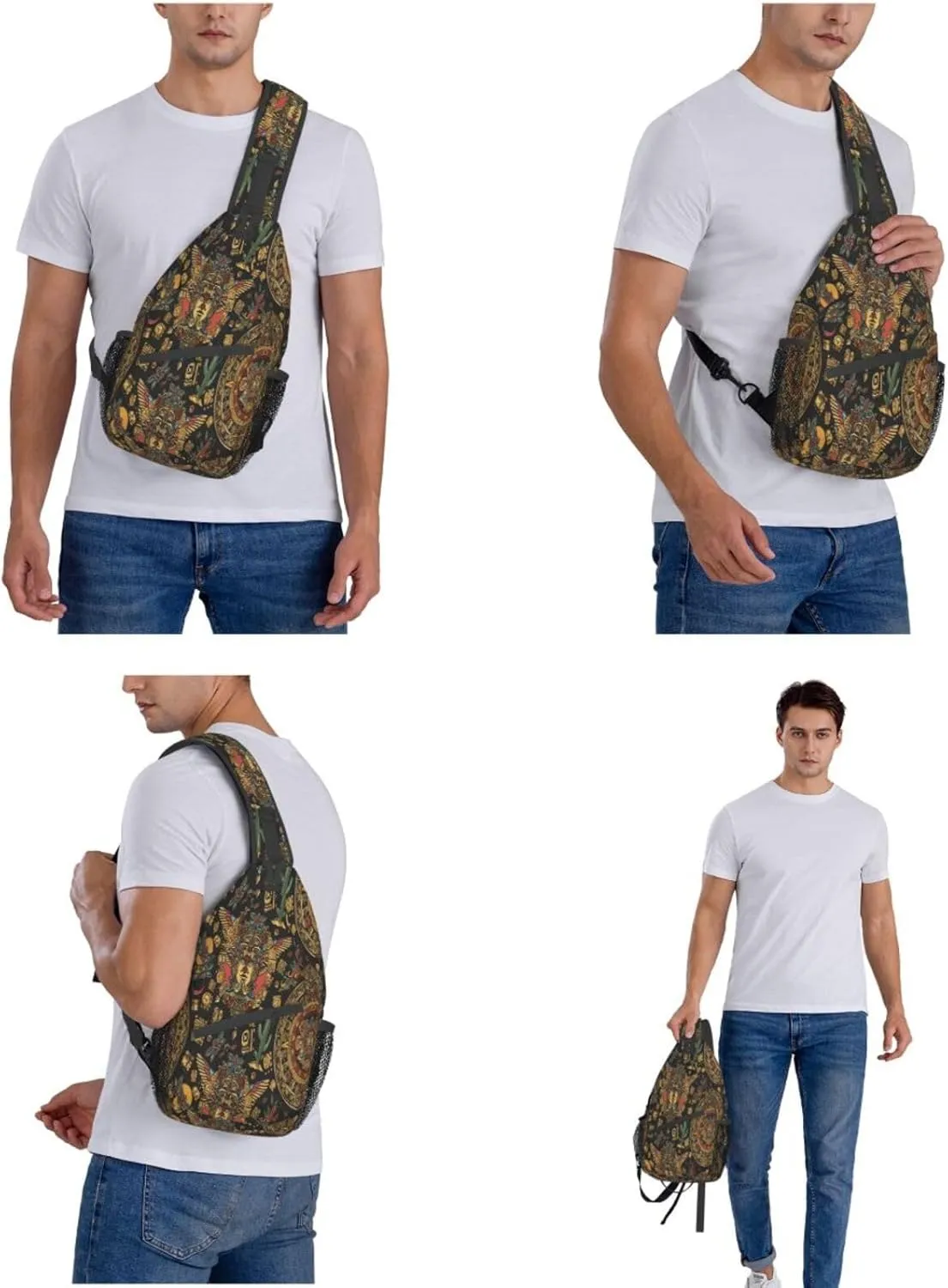 Aztec Sling Backpack Chest Bag Crossbody Shoulder Bag Gym Cycling Travel Hiking Daypack For Men Women