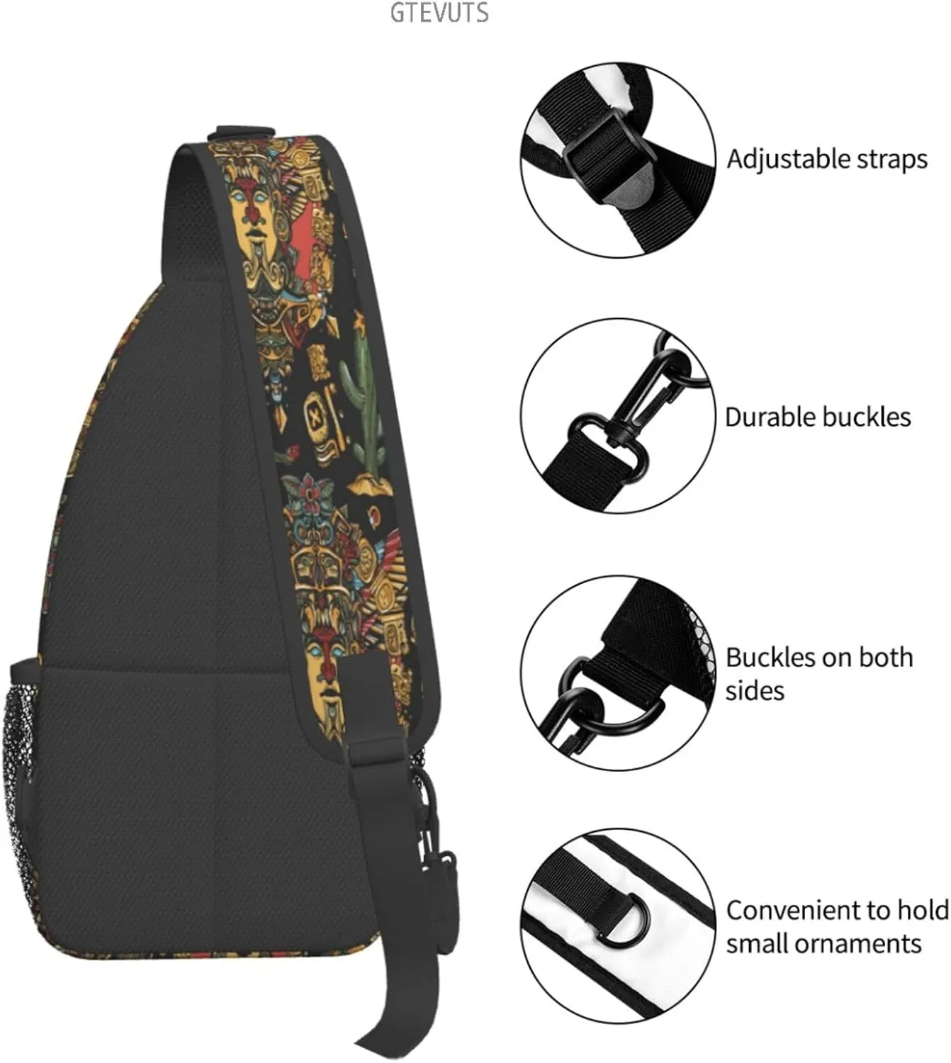 Aztec Sling Backpack Chest Bag Crossbody Shoulder Bag Gym Cycling Travel Hiking Daypack For Men Women