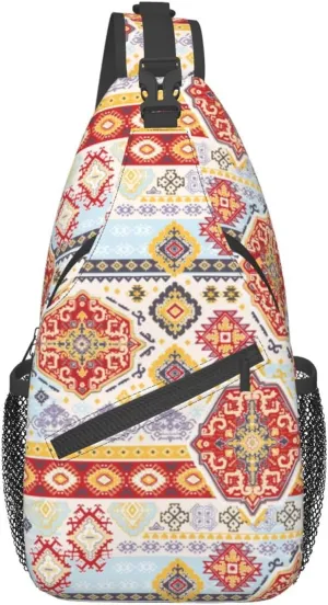 Aztec Sling Backpack Chest Bag Crossbody Shoulder Bag Gym Cycling Travel Hiking Daypack For Men Women