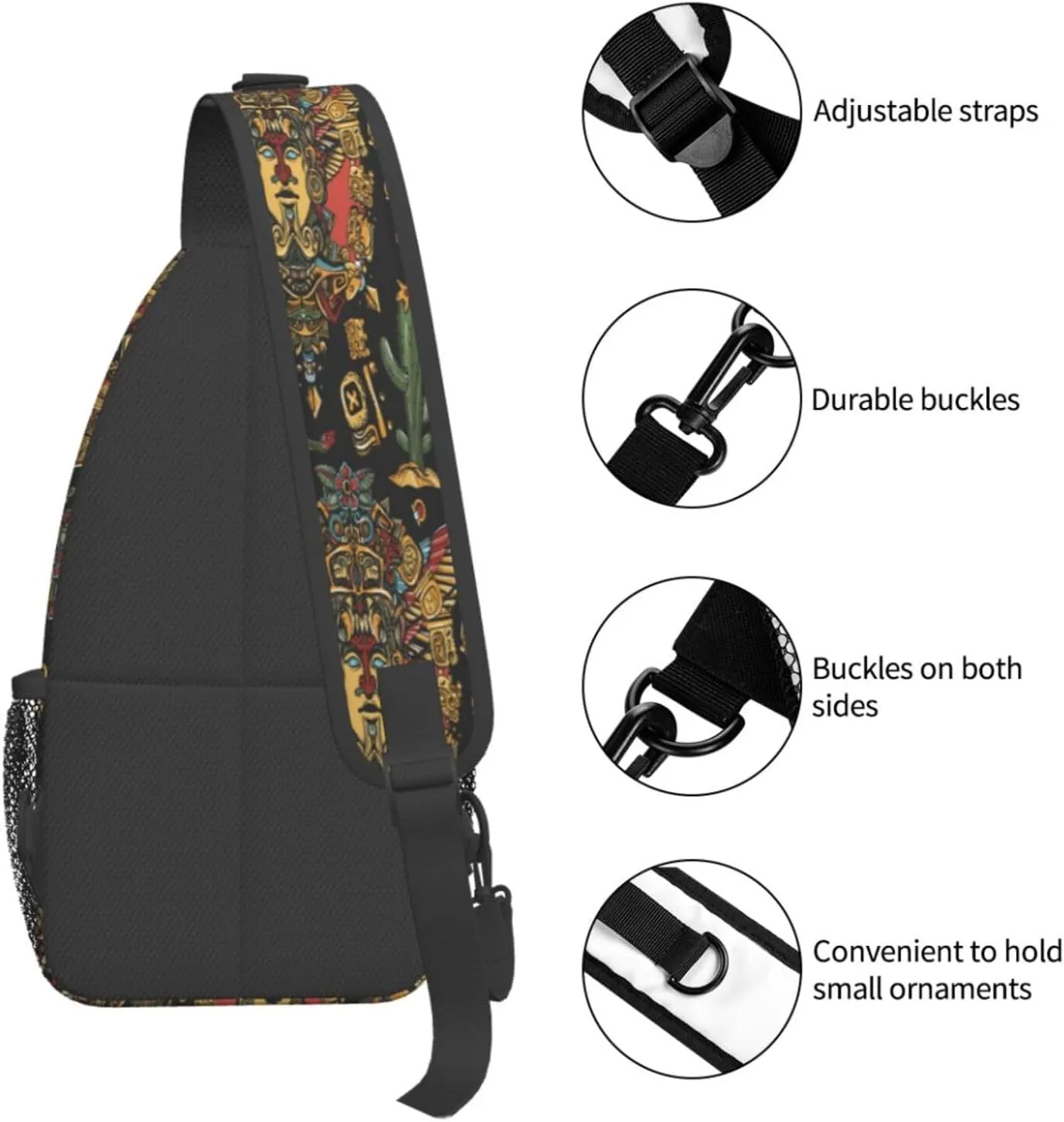 Aztec Sling Backpack Chest Bag Crossbody Shoulder Bag Gym Cycling Travel Hiking Daypack For Men Women