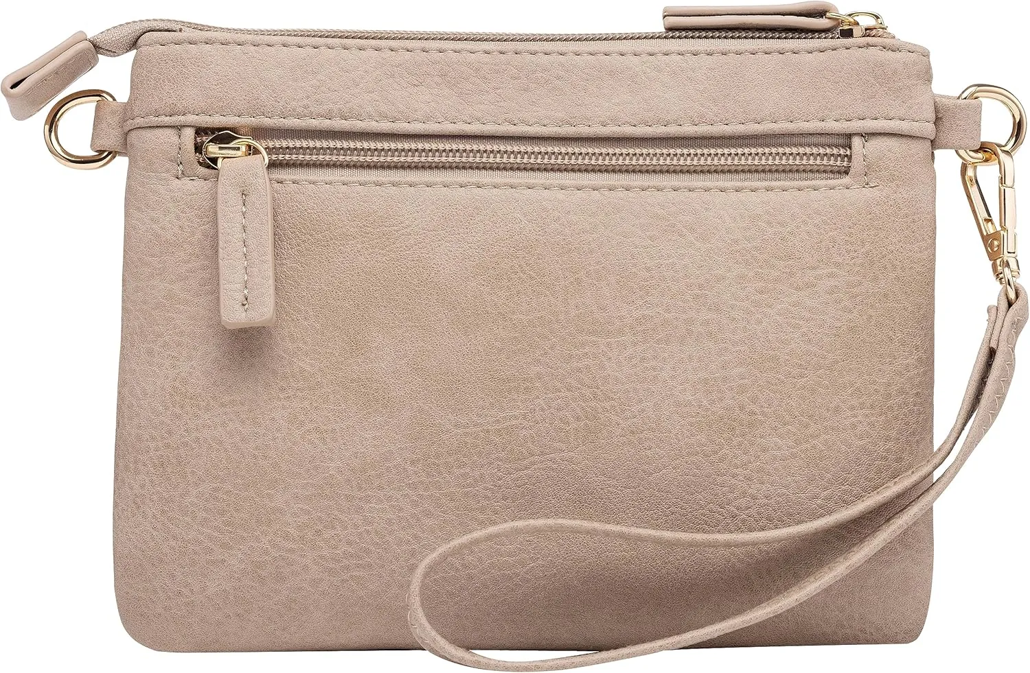 B BRENTANO Vegan Mini Multi-Zipper Crossbody Handbag Purse with Tassel Accents