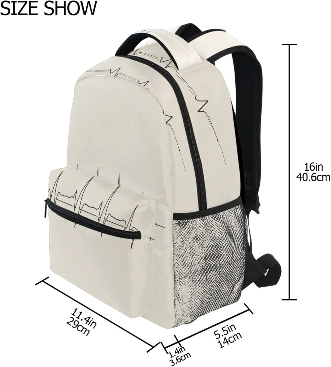 Backpacks for Men and Women Fashion Diaper Bag Backpack with Chest Strap for Travel Trip Doctors Day Electrocardiogram
