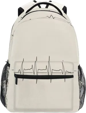 Backpacks for Men and Women Fashion Diaper Bag Backpack with Chest Strap for Travel Trip Doctors Day Electrocardiogram