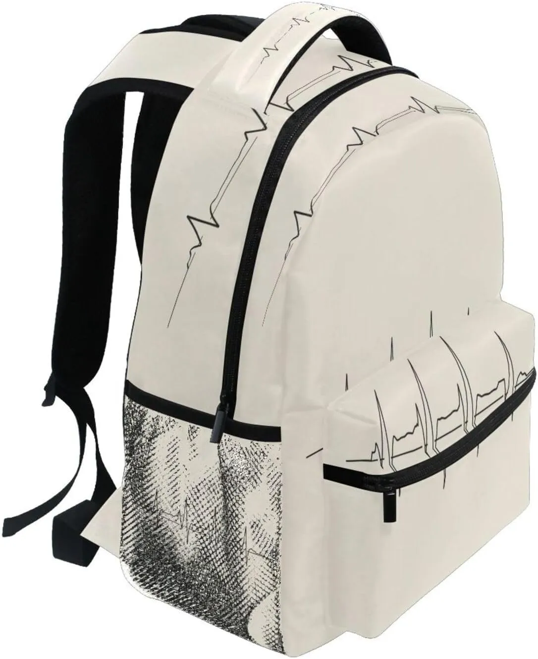 Backpacks for Men and Women Fashion Diaper Bag Backpack with Chest Strap for Travel Trip Doctors Day Electrocardiogram