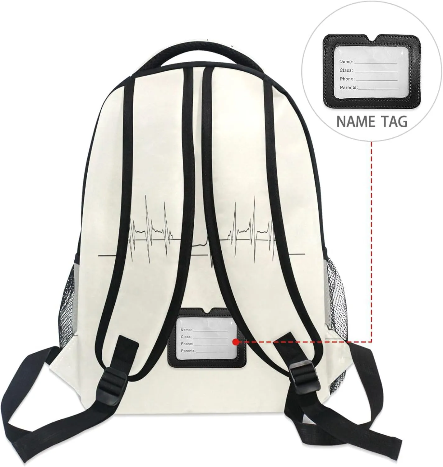 Backpacks for Men and Women Fashion Diaper Bag Backpack with Chest Strap for Travel Trip Doctors Day Electrocardiogram