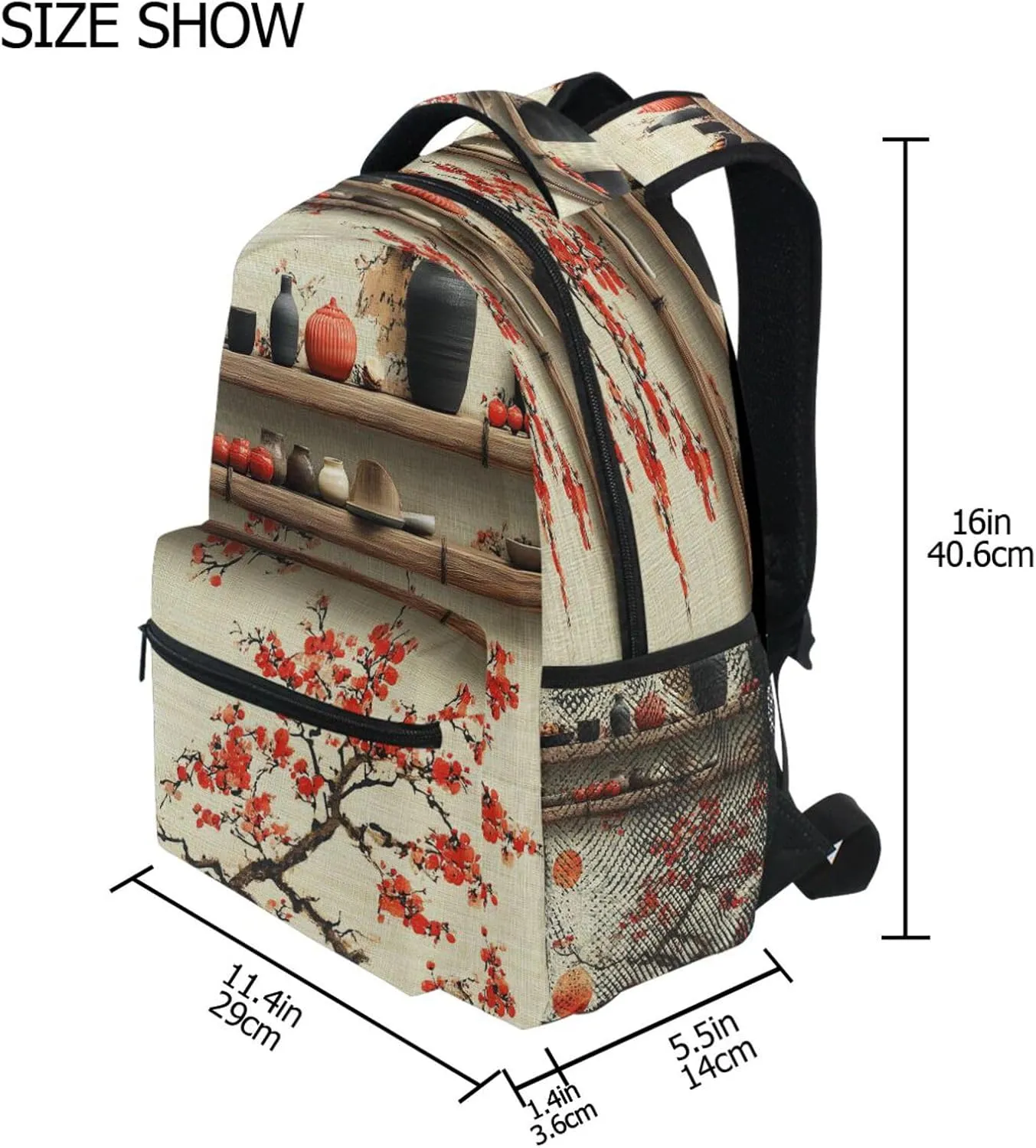Backpacks for Men and Women Fashion Stylish Travel Bags with Chest Strap for Travel Trip Cereal Japanese Style