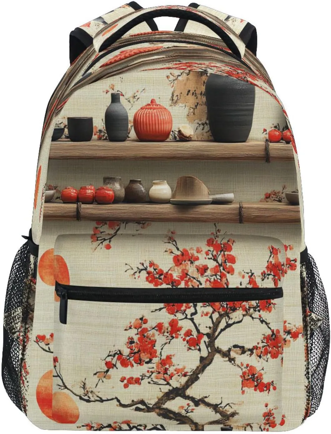 Backpacks for Men and Women Fashion Stylish Travel Bags with Chest Strap for Travel Trip Cereal Japanese Style