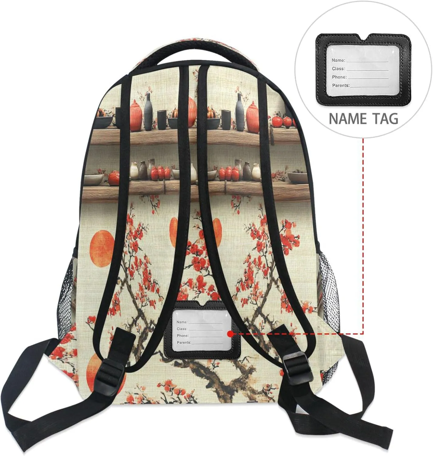 Backpacks for Men and Women Fashion Stylish Travel Bags with Chest Strap for Travel Trip Cereal Japanese Style