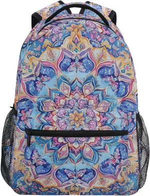 Backpacks for Men and Women Fashion Travel Laptop Backpack with Chest Strap for Business Work College Travel Trip Bohemian Pattern Boho Vintage Mandala