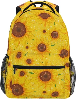 Backpacks for Teenager Fashion Sports Backpack with Chest Strap Gift Men & Women Parents' Day Beautiful Sunflower