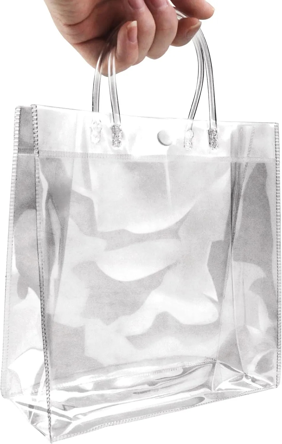 BadenBach 16 PCS Clear Gift Bags with Handle,9.84" x 9.84" x 3.54",Large Transparent Plastic Gift Wrap Bag Reusable Clear Party Favor Goodie Bags for Boutique Wedding Birthday Baby Shower Mother's Day