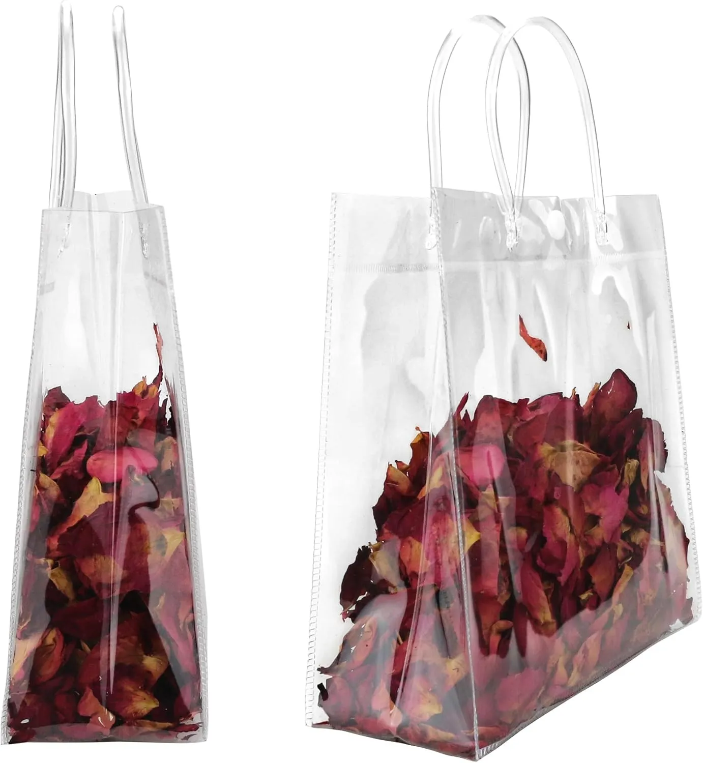 BadenBach 16 PCS Clear Gift Bags with Handle,9.84" x 9.84" x 3.54",Large Transparent Plastic Gift Wrap Bag Reusable Clear Party Favor Goodie Bags for Boutique Wedding Birthday Baby Shower Mother's Day