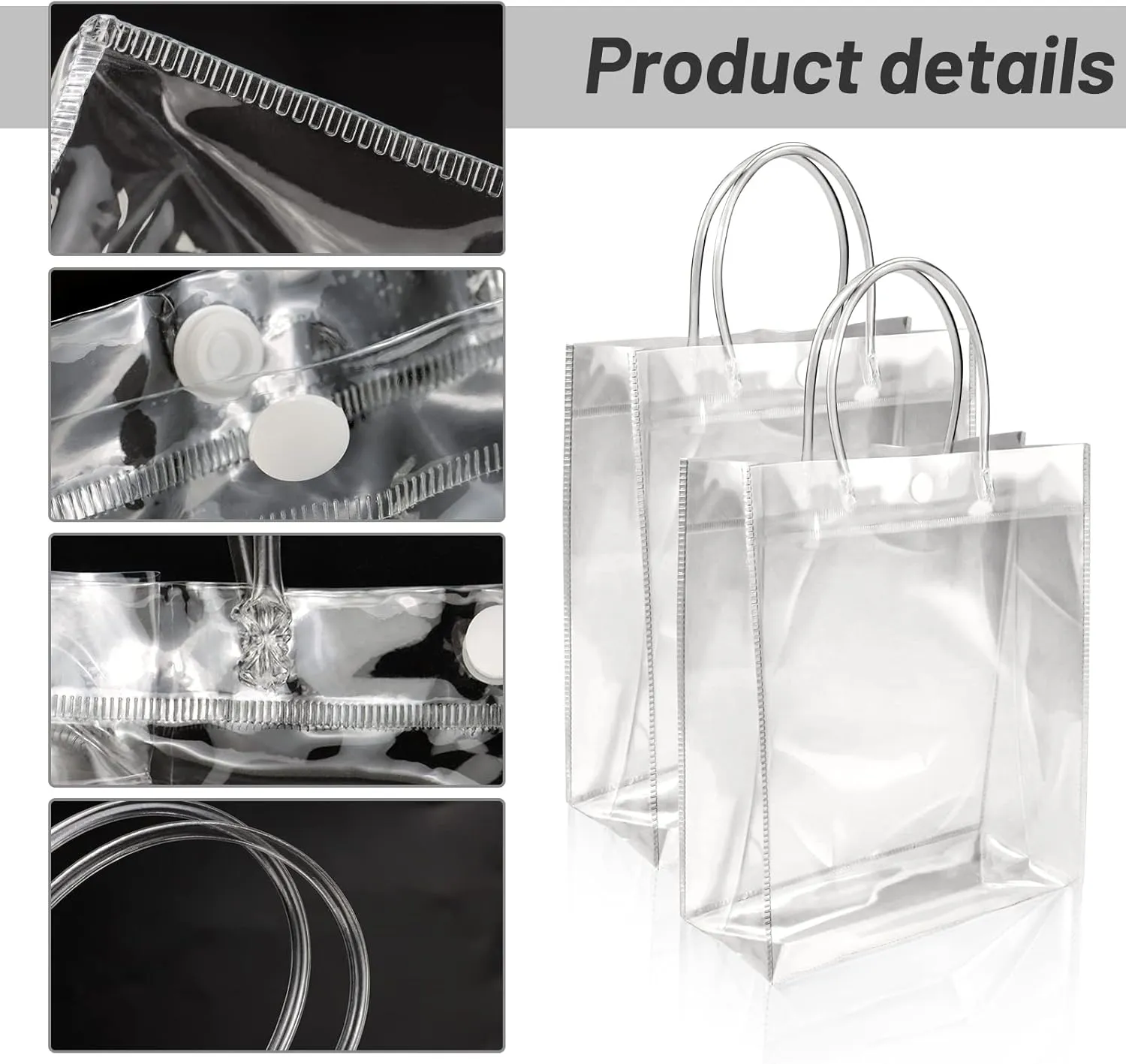 BadenBach 20 PCS Large Clear Gift Bags with Handles,9.8" x 11.8" x 3.1",Transparent Plastic Gift Wrap Bags Reusable Clear Party Favor Goodie Bag for Wedding Birthday Bridal Baby Shower Mother's Day
