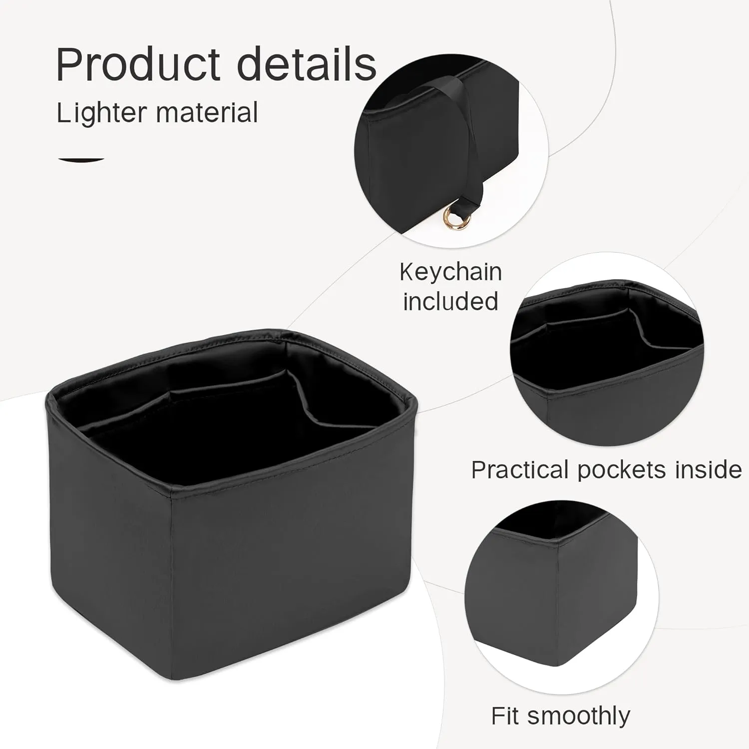Bag Organizer for Chanel Duma Bags, Luxurious Black