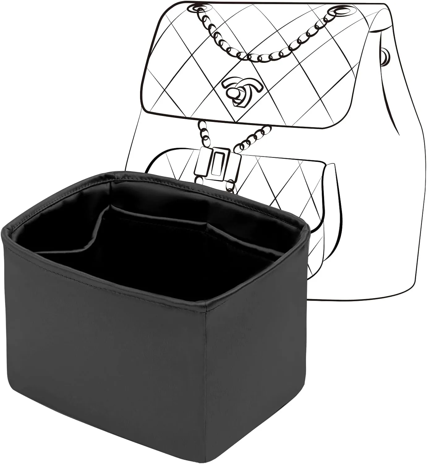 Bag Organizer for Chanel Duma Bags, Luxurious Black