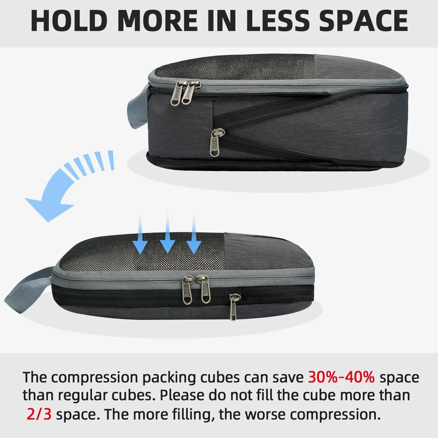 BAGAIL 4 Set/6 Set Compression Packing Cubes for Travel, Compressible Packing Organizers Travel Accessories for Luggage Suitcase