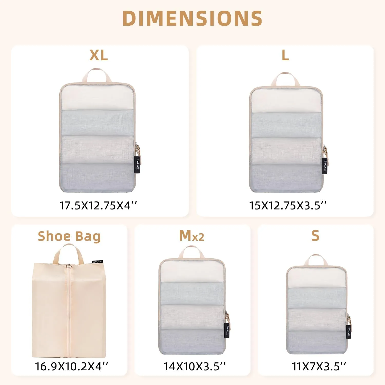BAGAIL 4 Set/6 Set Ultralight Compression Packing Cubes Packing Organizer for Travel Accessories Luggage Suitcase Backpack