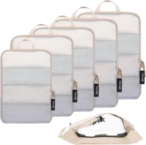 BAGAIL 4 Set/6 Set Ultralight Compression Packing Cubes Packing Organizer for Travel Accessories Luggage Suitcase Backpack