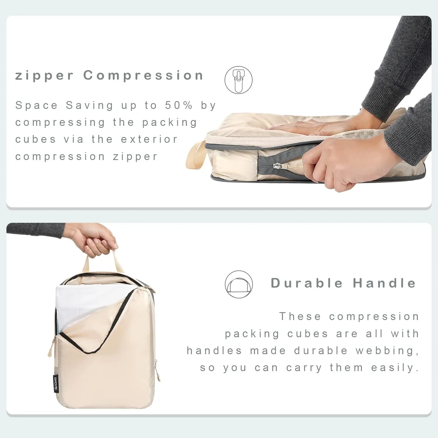 BAGAIL 4 Set/6 Set Ultralight Compression Packing Cubes Packing Organizer for Travel Accessories Luggage Suitcase Backpack