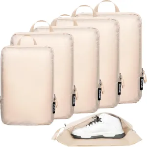 BAGAIL 4 Set/6 Set Ultralight Compression Packing Cubes Packing Organizer for Travel Accessories Luggage Suitcase Backpack