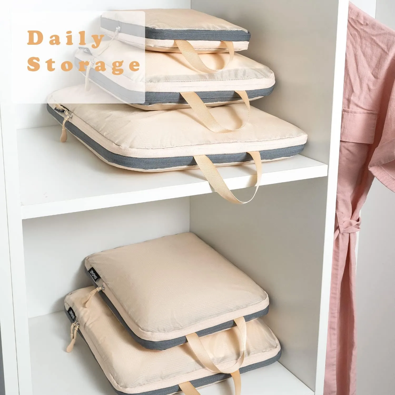 BAGAIL 4 Set/6 Set Ultralight Compression Packing Cubes Packing Organizer for Travel Accessories Luggage Suitcase Backpack
