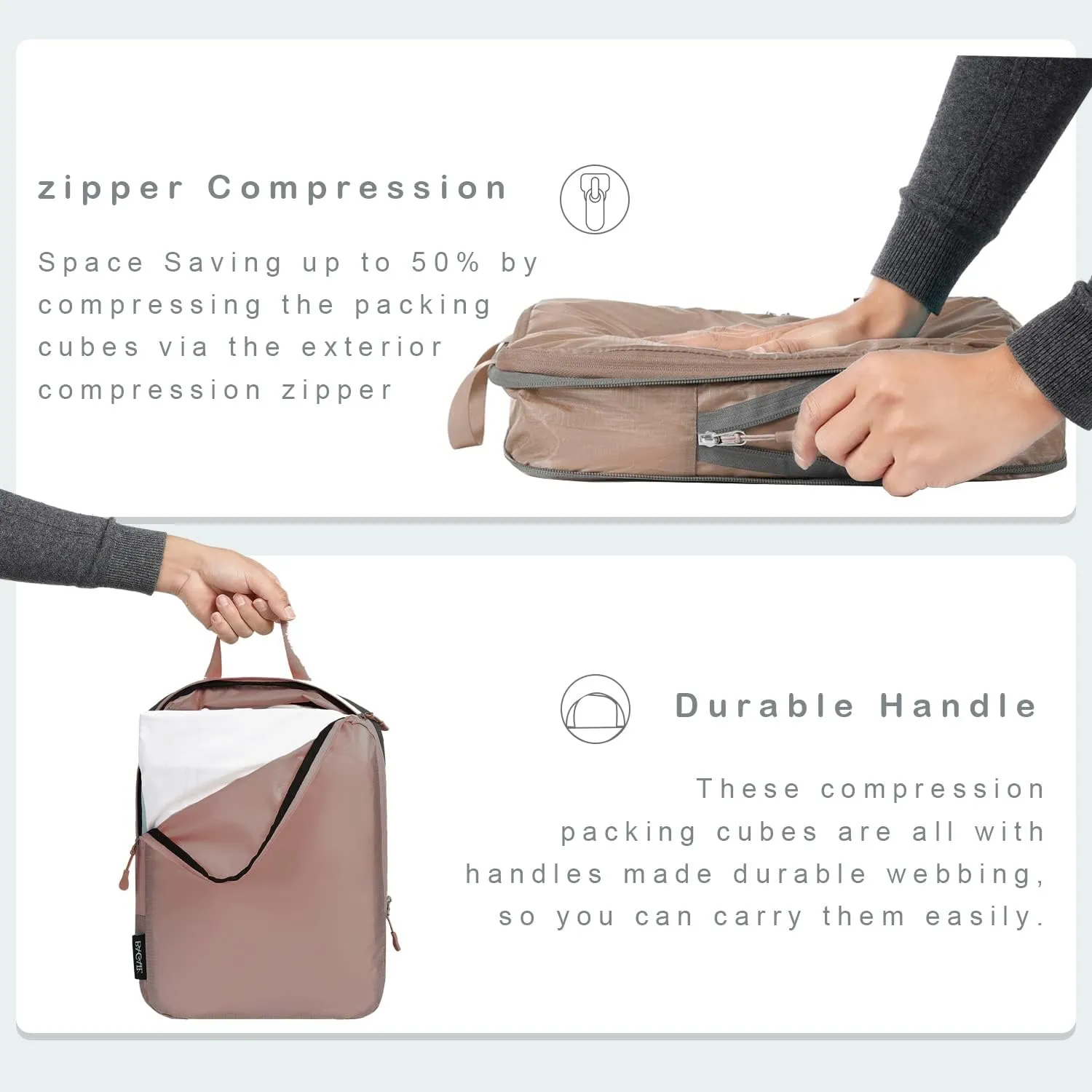 BAGAIL 4 Set/6 Set Ultralight Compression Packing Cubes Packing Organizer for Travel Accessories Luggage Suitcase Backpack