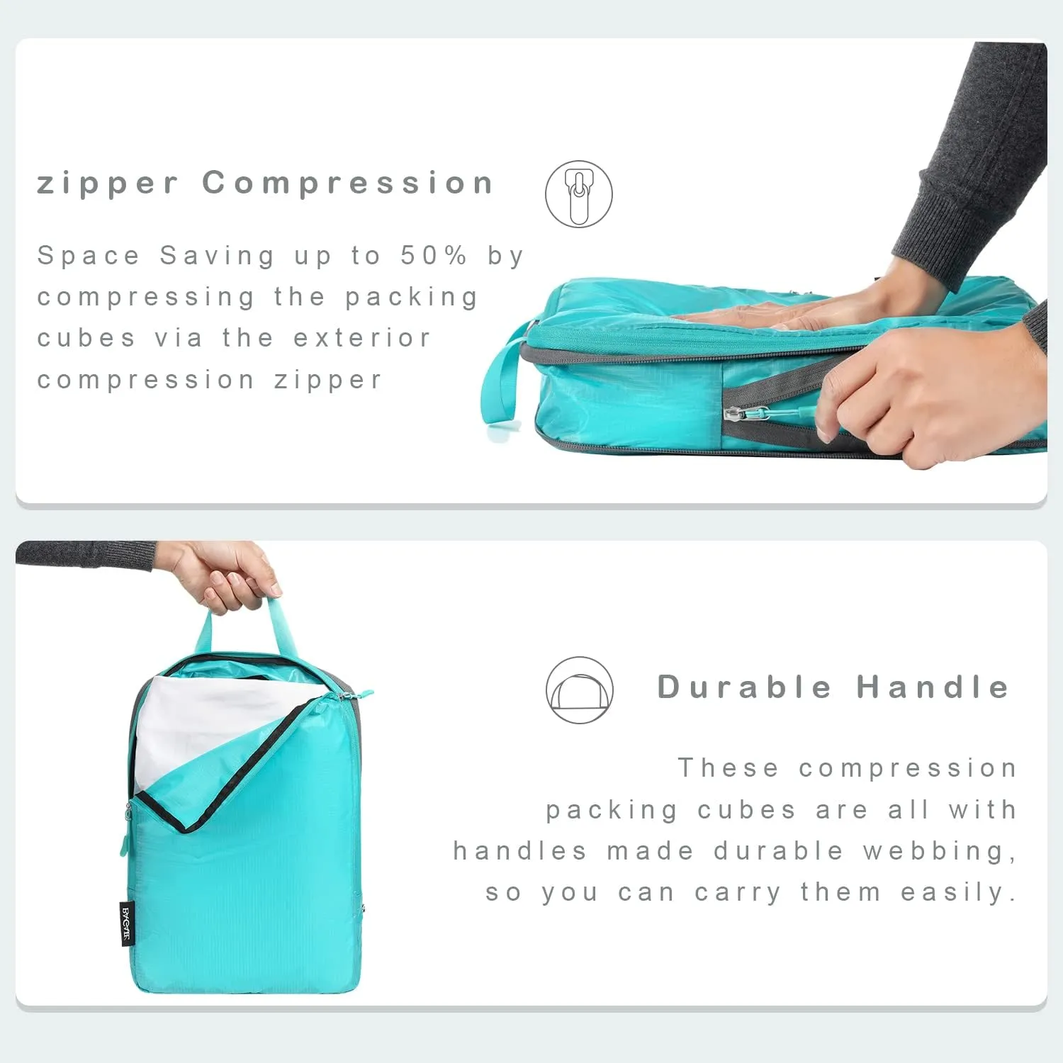 BAGAIL 4 Set/6 Set Ultralight Compression Packing Cubes Packing Organizer for Travel Accessories Luggage Suitcase Backpack