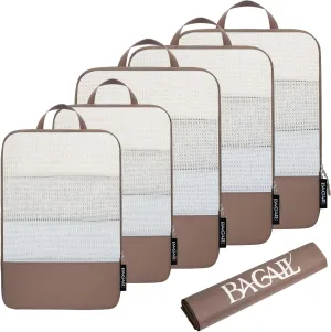 BAGAIL 4 Set/6 Set Ultralight Compression Packing Cubes Packing Organizer for Travel Accessories Luggage Suitcase Backpack