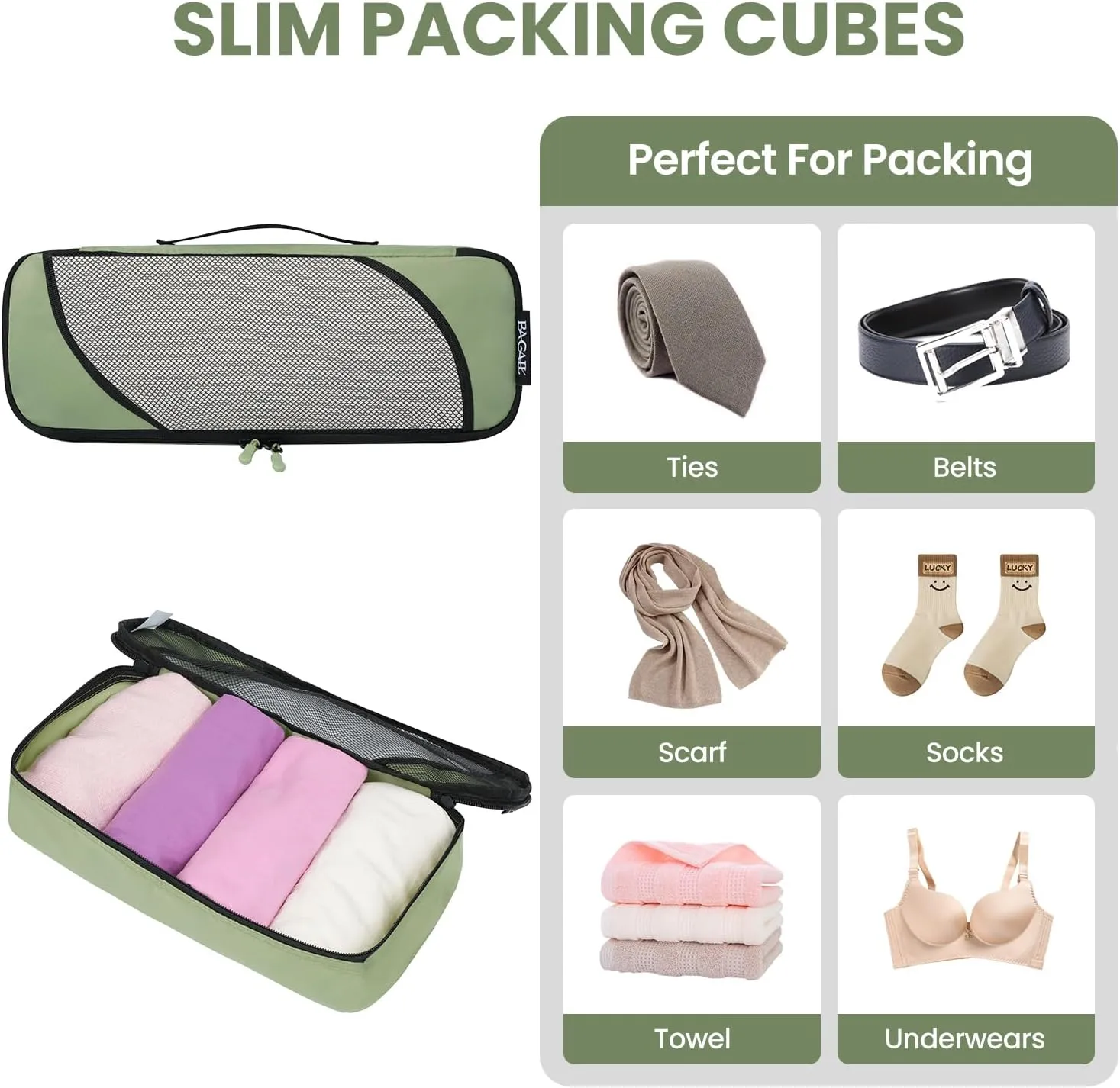 BAGAIL 6 Set Packing Cubes,Travel Luggage Packing Organizers