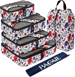 BAGAIL 6 Set Packing Cubes,Travel Luggage Packing Organizers