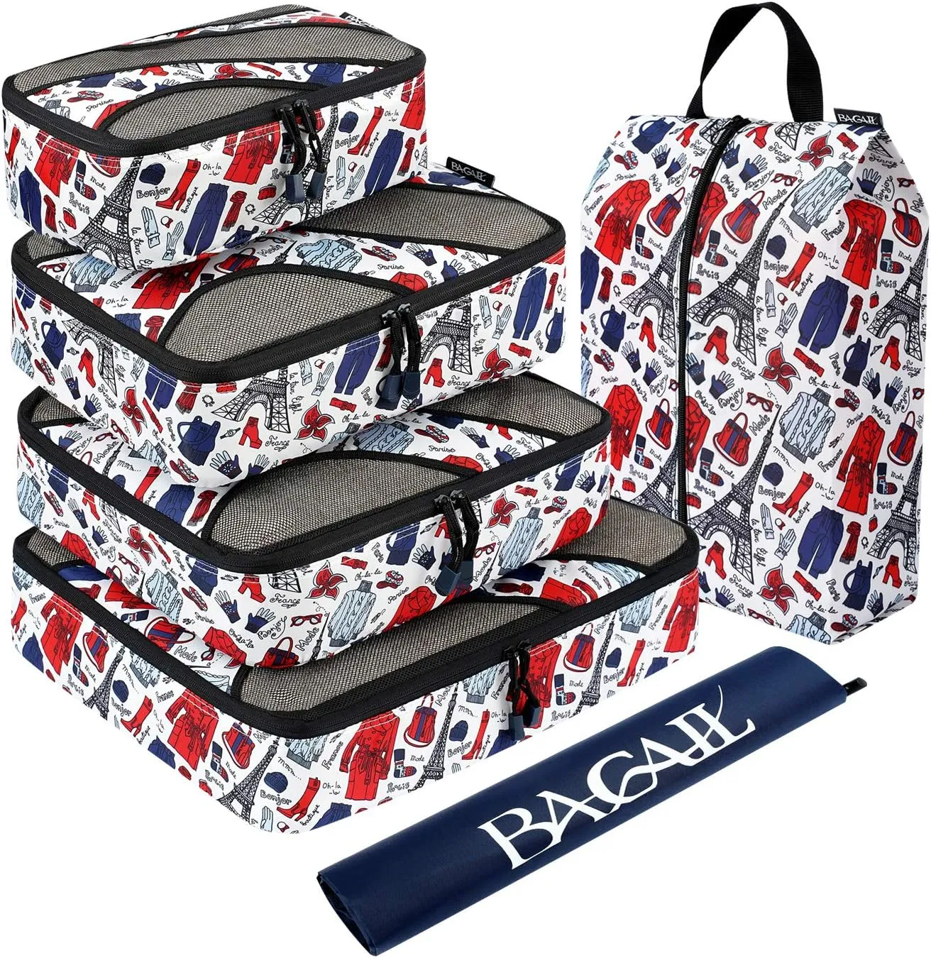 BAGAIL 6 Set Packing Cubes,Travel Luggage Packing Organizers