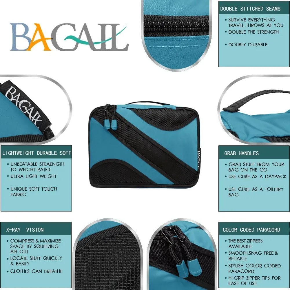 BAGAIL 6 Set Packing Cubes,Travel Luggage Packing Organizers