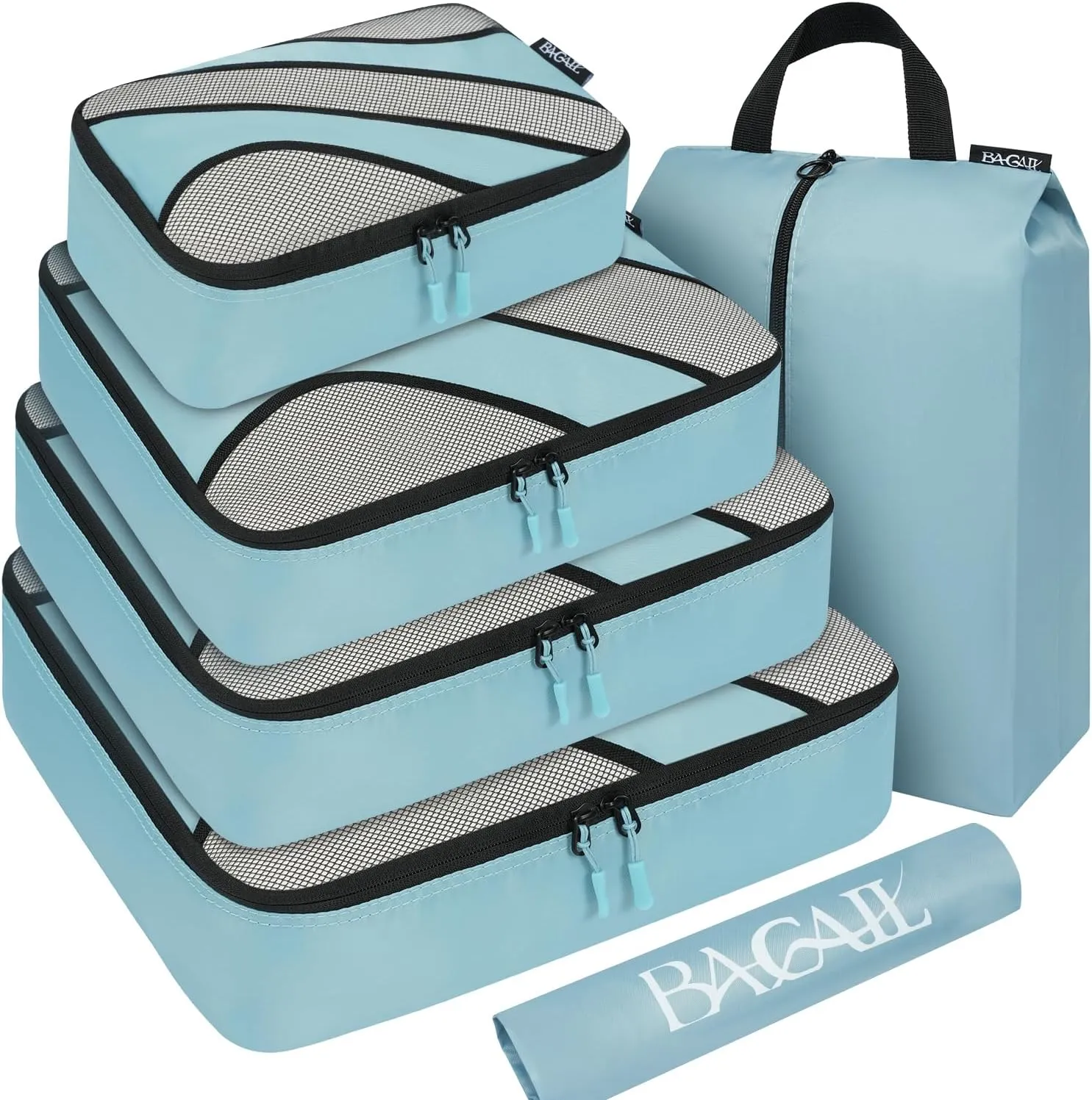 BAGAIL 6 Set Packing Cubes,Travel Luggage Packing Organizers