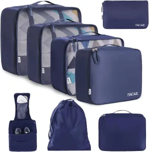 BAGAIL 8 Set Packing Cubes Luggage Packing Organizers for Travel Accessories-Indigo