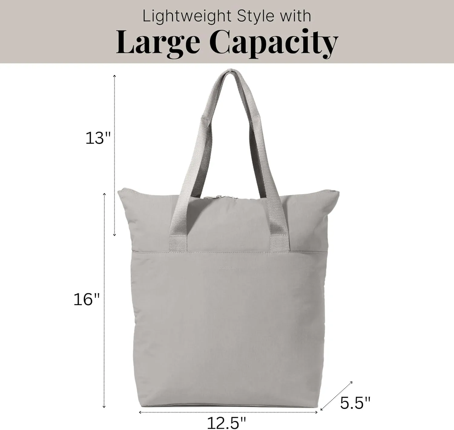 Baggallini Swift Tote Bag for Women - Lightweight 12x16 Nylon Zipped Travel Carry On Bag w/Luggage Sleeve
