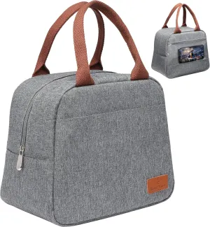 Bagseri Insulated Lunch Bag Women - Lunch Bag for Women Men Reusable Lunch Box Leakproof Thermal Cooler Sack Food Handbags Case High Capacity for Work and Picnic(Light Grey)
