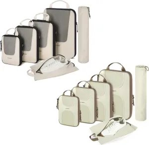 BAGSMART 6 Set Travel Packing Cubes - Compression Suitcase Organizer Bags Set for Travel Essentials, Lightweight Packing Organizers