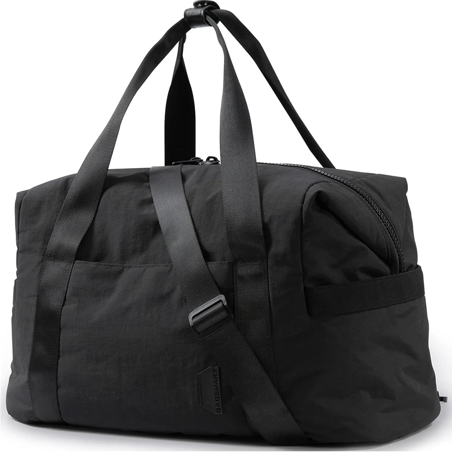 BAGSMART BAGSMART Gym Bag for Women, Carry on Weekender Overnight Travel Duffel Bags with Trolley Sleeve, Personal Item Travel Bag Tote Workout Dance Bag(Black-Large)